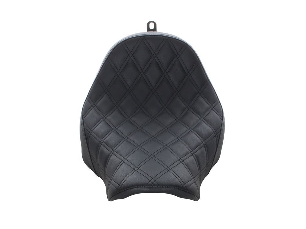 SADDLEMEN SEATS Renegade LS Solo Seat with Black Double Diamond Lattice Stitch. Fits Fat Boy 2018up & Breakout 2023up