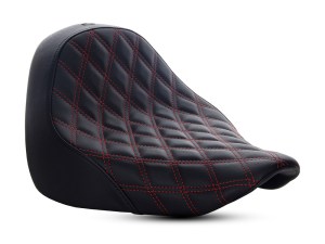 SADDLEMEN SEATS Renegade LS Solo Seat with Red Double Diamond Lattice Stitch. Fits Fat Boy 2018up & Breakout 2023up SADDLEMEN SEATS Renegade LS Solo Seat with Red Double Diamond Lattice Stitch. Fits Fat Boy 2018up & Breakout 2023up
