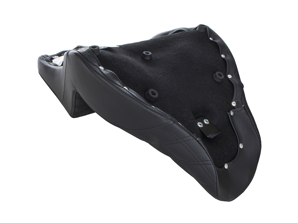 SADDLEMEN SEATS Step-Up Front LS Dual Seat with Black Double Diamond Lattice Stitch. Fits Fat Boy 2018up & Breakout 2023up