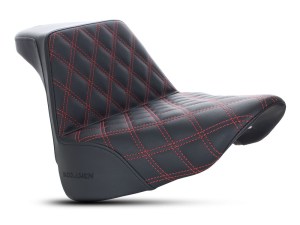 SADDLEMEN SEATS Step-Up Front LS Dual Seat with Red Double Diamond Lattice Stitch. Fits Fat Boy 2018up & Breakout 2023up SADDLEMEN SEATS Step-Up Front LS Dual Seat with Red Double Diamond Lattice Stitch. Fits Fat Boy 2018up & Breakout 2023up