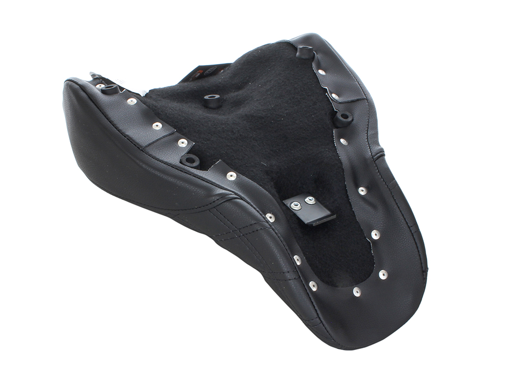 SADDLEMEN SEATS Renegade LS Solo Seat with Black Double Diamond Lattice Stitch. Fits Sport Glide & Low Rider 2018up, Low Rider S 2020up & Low Rider ST 2022up.