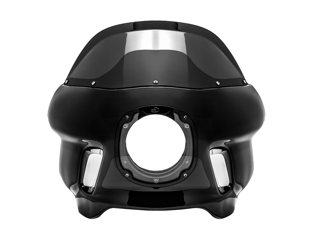 SADDLEMEN SEATS S-RT Mini Fairing – Gloss Black. Fits Softail Street Bob 2018up, Low Rider 2018-2020 & Standard 2020up