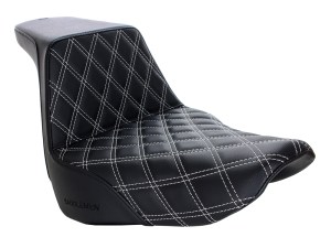 SADDLEMEN SEATS Step-Up LS Dual Seat with Dark Grey Double Diamond Lattice Stitch. Fits Sport Glide & Low Rider 2018up, Low Rider S 2020up & Low Rider ST 2022up. SADDLEMEN SEATS Step-Up LS Dual Seat with Dark Grey Double Diamond Lattice Stitch. Fits Sport Glide & Low Rider 2018up, Low Rider S 2020up & Low Rider ST 2022up.