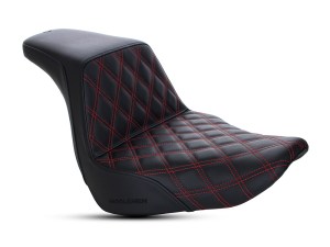 SADDLEMEN SEATS Step-Up LS Dual Seat with Red Double Diamond Lattice Stitch. Fits Sport Glide & Low Rider 2018up, Low Rider S 2020up & Low Rider ST 2022up. SADDLEMEN SEATS Step-Up LS Dual Seat with Red Double Diamond Lattice Stitch. Fits Sport Glide & Low Rider 2018up, Low Rider S 2020up & Low Rider ST 2022up.