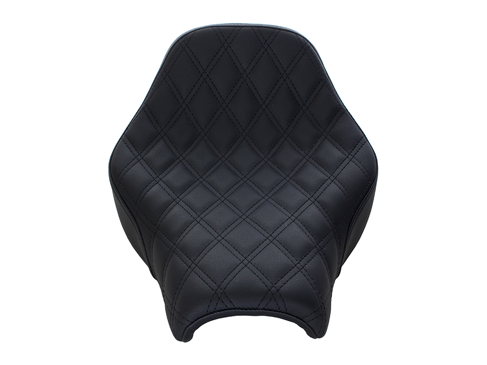 SADDLEMEN SEATS Renegade LS Solo Seat with Black Double Diamond Lattice Stitch. Fits Softail Street Bob 2018up & Standard 2020up.