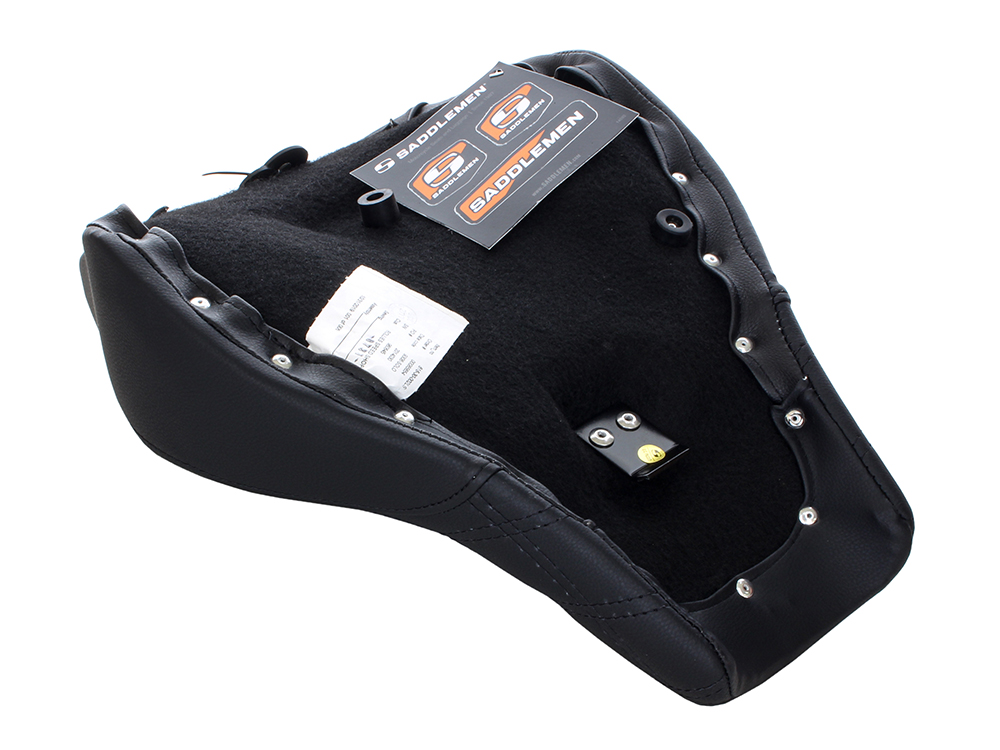 SADDLEMEN SEATS Renegade LS Solo Seat with Black Double Diamond Lattice Stitch. Fits Softail Street Bob 2018up & Standard 2020up.