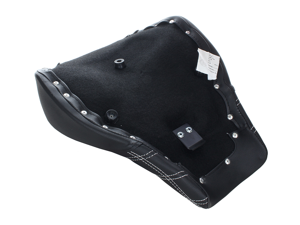 SADDLEMEN SEATS Renegade LS Solo Seat with White Double Diamond Lattice Stitch. Fits Softail Street Bob 2018up & Standard 2020up.