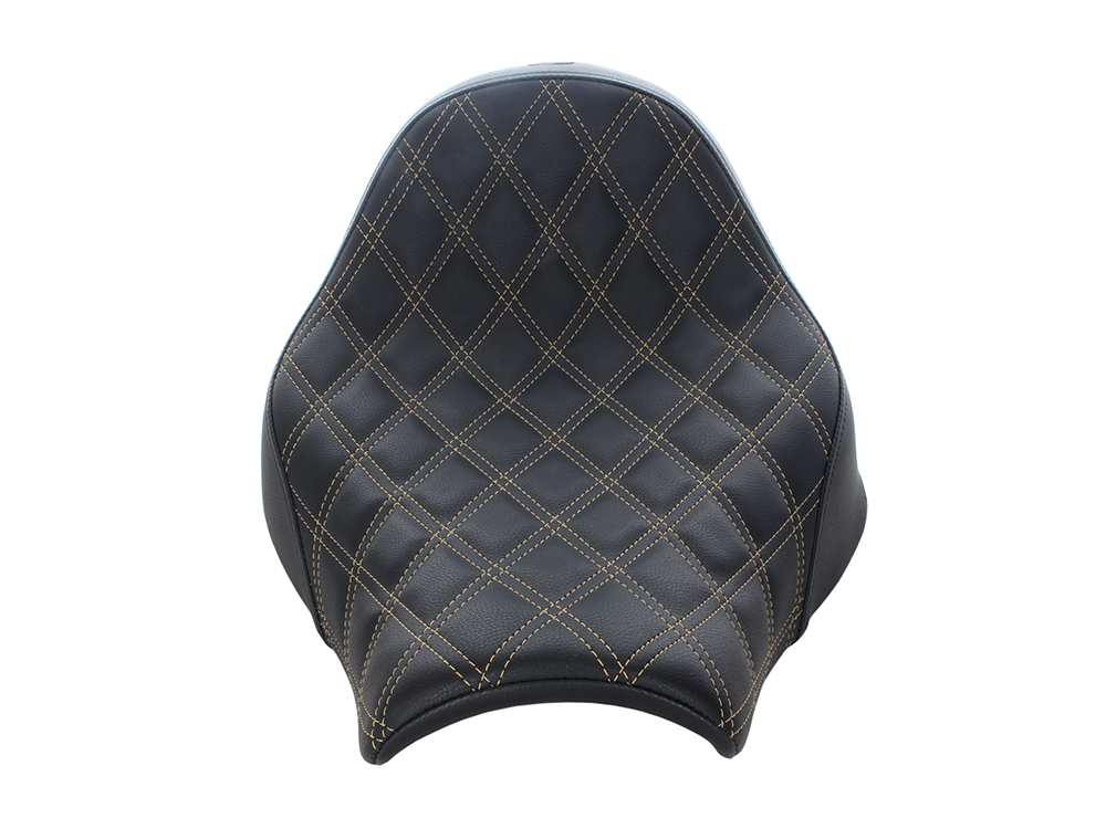 SADDLEMEN SEATS Renegade LS Solo Seat with Gold Double Diamond Lattice Stitch. Fits Breakout 2018-2022
