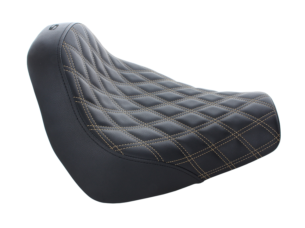 SADDLEMEN SEATS Renegade LS Solo Seat with Gold Double Diamond Lattice Stitch. Fits Breakout 2018-2022