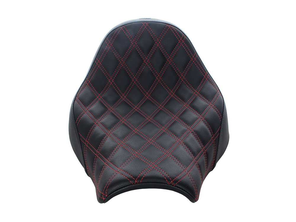 SADDLEMEN SEATS Renegade LS Solo Seat with Red Double Diamond Lattice Stitch. Fits Breakout 2018-2022