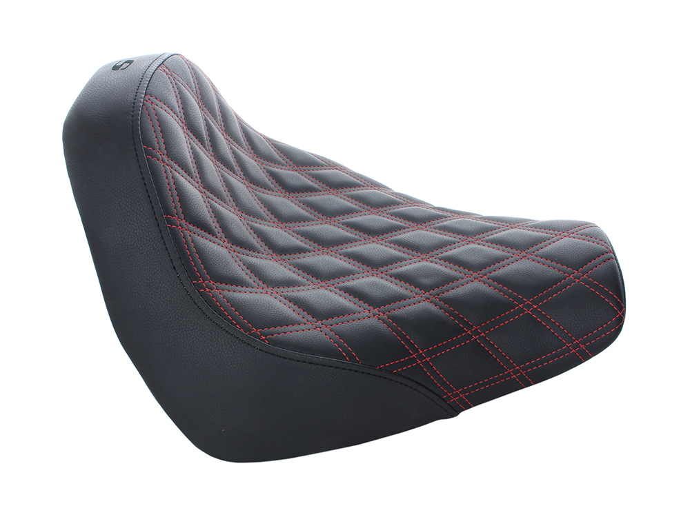 SADDLEMEN SEATS Renegade LS Solo Seat with Red Double Diamond Lattice Stitch. Fits Breakout 2018-2022
