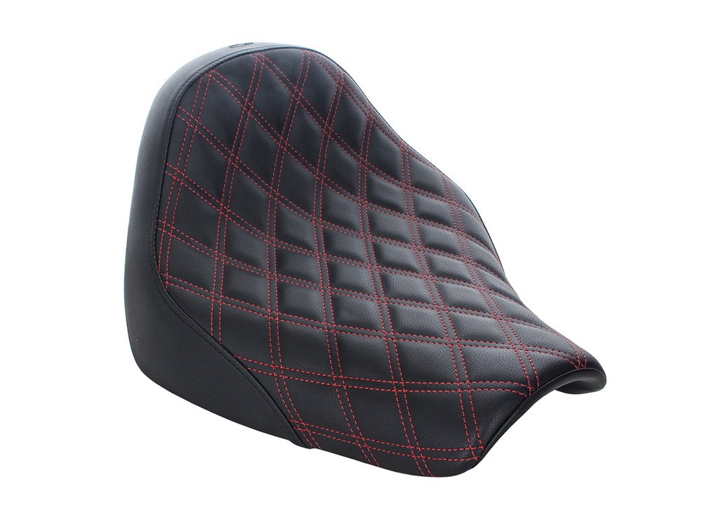 SADDLEMEN SEATS Renegade LS Solo Seat with Red Double Diamond Lattice Stitch. Fits Breakout 2018-2022