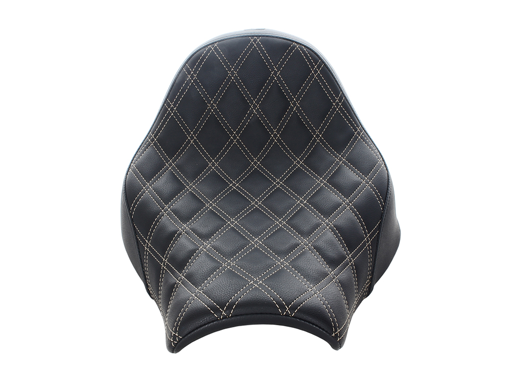 SADDLEMEN SEATS Renegade LS Solo Seat with White Double Diamond Lattice Stitch. Fits Breakout 2018-2022