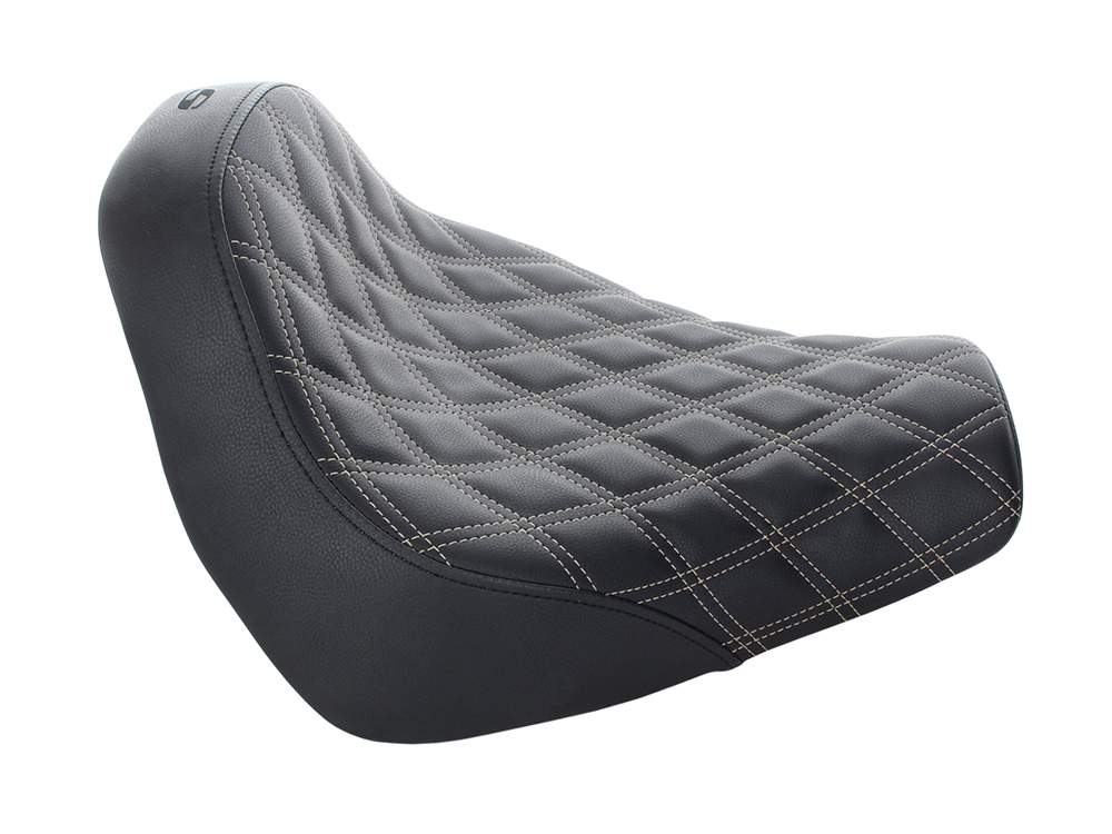 SADDLEMEN SEATS Renegade LS Solo Seat with White Double Diamond Lattice Stitch. Fits Breakout 2018-2022