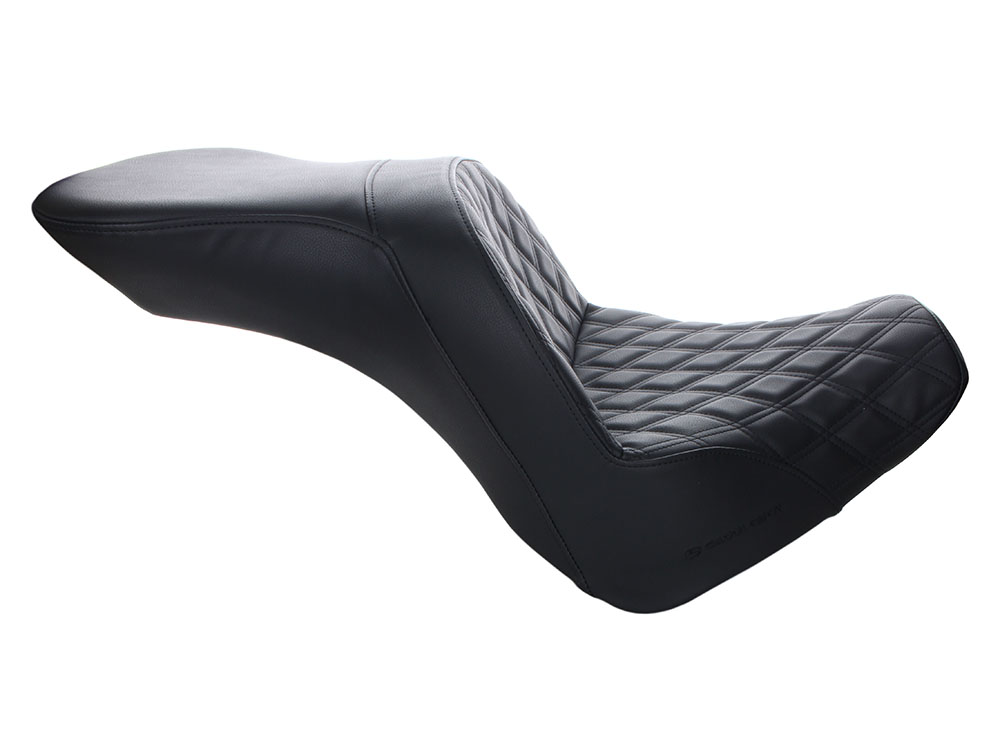 SADDLEMEN SEATS Explorer LS Dual Seat with Black Double Diamond Lattice Stitch. Fits Breakout 2018-2022