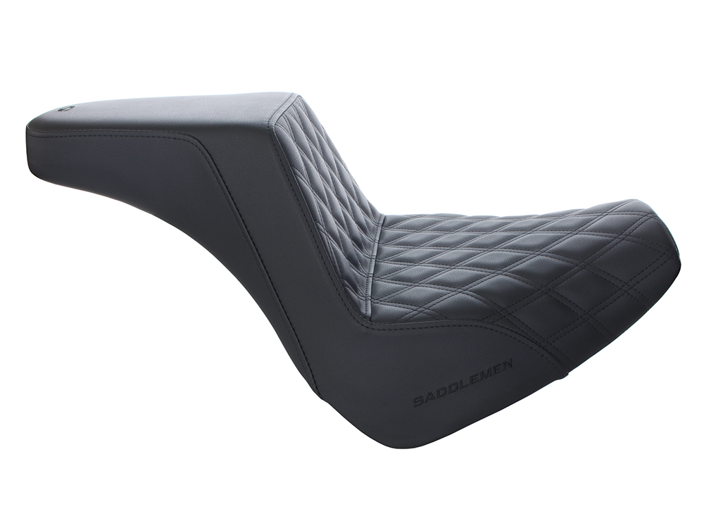 SADDLEMEN SEATS Step-Up Front LS Dual Seat with Black Double Diamond Lattice Stitch. Fits Breakout 2018-2022