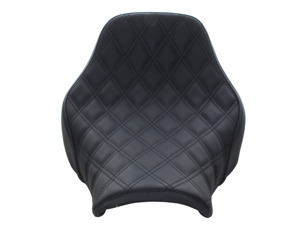 SADDLEMEN SEATS Renegade LS Solo Seat with Black Double Diamond Lattice Stitch. Fits Softail Deluxe & Heritage Classic 2018up