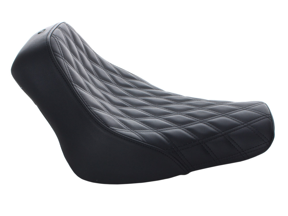 SADDLEMEN SEATS Renegade LS Solo Seat with Black Double Diamond Lattice Stitch. Fits Softail Deluxe & Heritage Classic 2018up