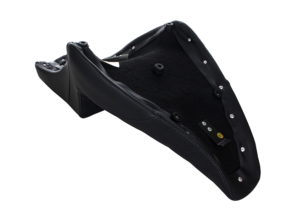 SADDLEMEN SEATS Step-Up LS Dual Seat with Black Double Diamond Lattice Stitch. Fits Softail Slim 2012-2017 & Blackline 2011-2013.