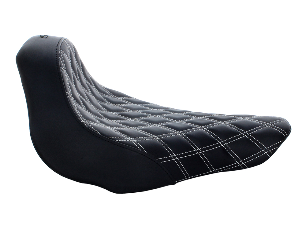 SADDLEMEN SEATS Renegade LS Solo Seat with White Double Diamond Lattice Stitch. Fits Breakout 2013-2017.