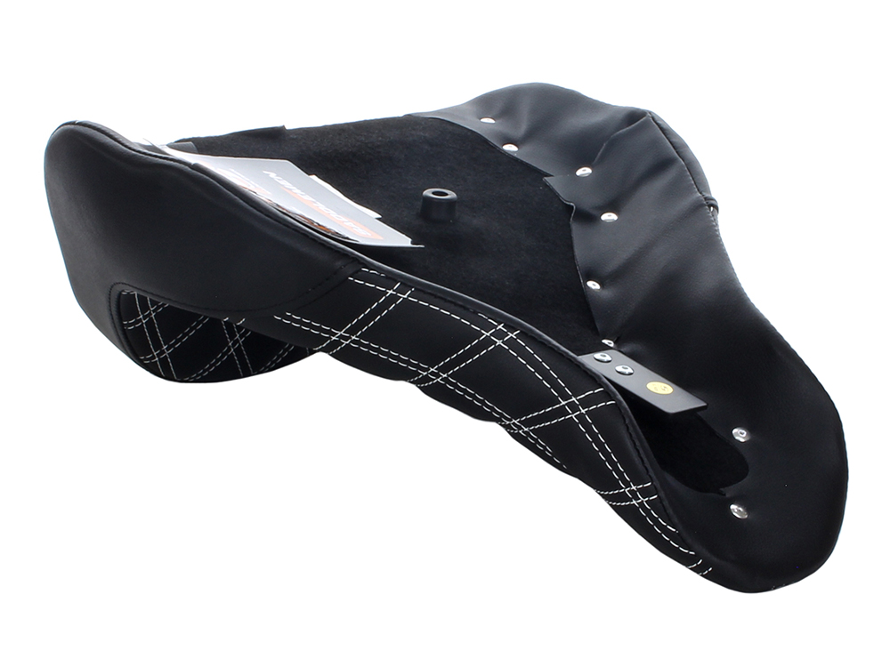 SADDLEMEN SEATS Renegade LS Solo Seat with White Double Diamond Lattice Stitch. Fits Breakout 2013-2017.