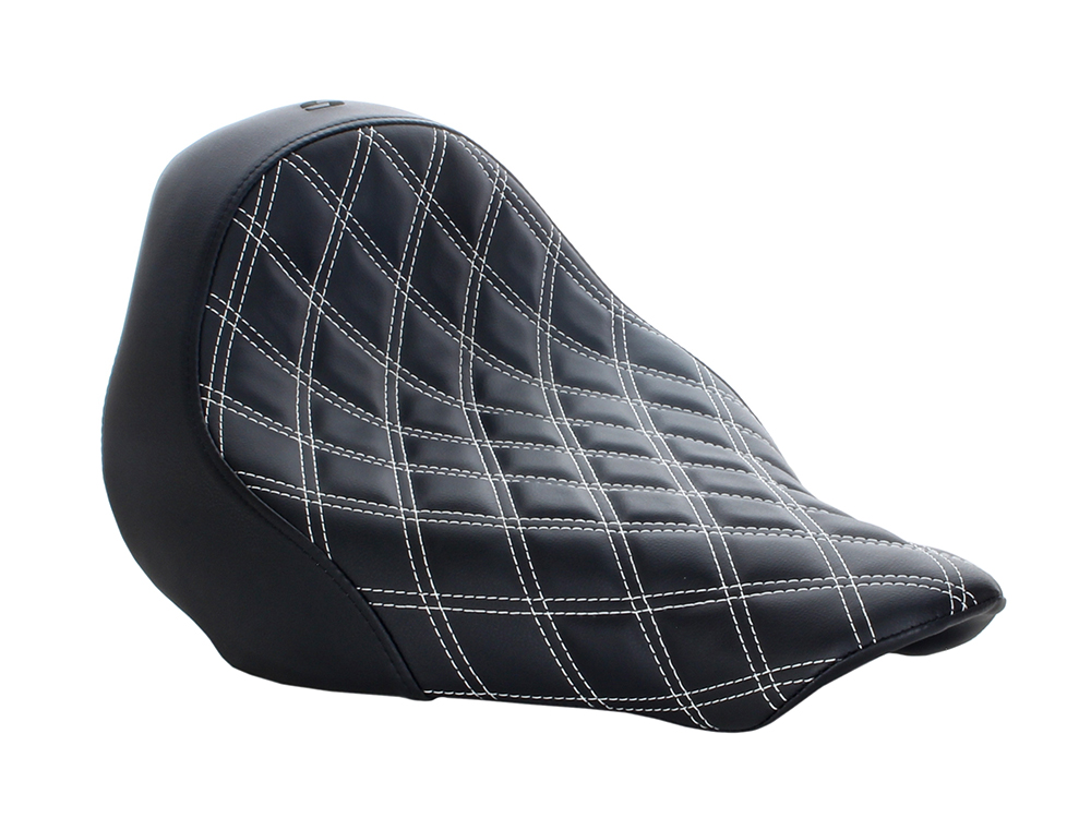 SADDLEMEN SEATS Renegade LS Solo Seat with White Double Diamond Lattice Stitch. Fits Breakout 2013-2017.