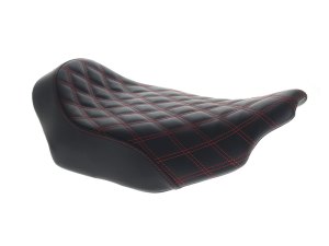 SADDLEMEN SEATS Renegade LS Solo Seat with Red Double Diamond Lattice Stitch. Fits CVO Touring 2023up, Street Glide & Road Glide 2024up, Touring 2025up SADDLEMEN SEATS Renegade LS Solo Seat with Red Double Diamond Lattice Stitch. Fits CVO Touring 2023up, Street Glide & Road Glide 2024up, Touring 2025up