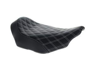 SADDLEMEN SEATS Renegade LS Solo Seat with White Double Diamond Lattice Stitch. Fits CVO Touring 2023up, Street Glide & Road Glide 2024up, Touring 2025up SADDLEMEN SEATS Renegade LS Solo Seat with White Double Diamond Lattice Stitch. Fits CVO Touring 2023up, Street Glide & Road Glide 2024up, Touring 2025up