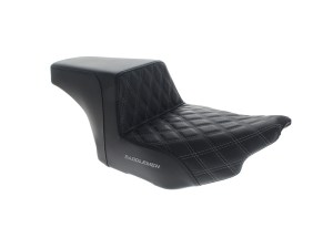 SADDLEMEN SEATS Step-Up LS Dual Seat with Grey Double Diamond Lattice Stitch. Fits CVO Touring 2023up, Street Glide & Road Glide 2024up, Touring 2025up SADDLEMEN SEATS Step-Up LS Dual Seat with Grey Double Diamond Lattice Stitch. Fits CVO Touring 2023up, Street Glide & Road Glide 2024up, Touring 2025up