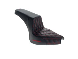 SADDLEMEN SEATS Step-Up LS Dual Seat with Red Double Diamond Lattice Stitch. Fits CVO Touring 2023up, Street Glide & Road Glide 2024up, Touring 2025up SADDLEMEN SEATS Step-Up LS Dual Seat with Red Double Diamond Lattice Stitch. Fits CVO Touring 2023up, Street Glide & Road Glide 2024up, Touring 2025up
