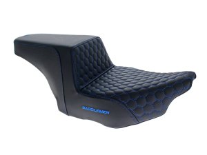 SADDLEMEN SEATS Step-Up HC Dual Seat with Blue Honeycomb Stitch. Fits CVO Touring 2023up, Street Glide & Road Glide 2024up, Touring 2025up SADDLEMEN SEATS Step-Up HC Dual Seat with Blue Honeycomb Stitch. Fits CVO Touring 2023up, Street Glide & Road Glide 2024up, Touring 2025up