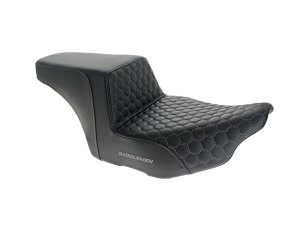 SADDLEMEN SEATS Step-Up HC Dual Seat with Grey Honeycomb Stitch. Fits CVO Touring 2023up, Street Glide & Road Glide 2024up, Touring 2025up SADDLEMEN SEATS Step-Up HC Dual Seat with Grey Honeycomb Stitch. Fits CVO Touring 2023up, Street Glide & Road Glide 2024up, Touring 2025up