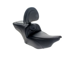 SADDLEMEN SEATS Roadsofa CF Dual Seat With Backrest & Carbon Fiber Weave. Fits CVO Touring 2023up, Street Glide & Road Glide 2024up, Touring 2025up SADDLEMEN SEATS Roadsofa CF Dual Seat With Backrest & Carbon Fiber Weave. Fits CVO Touring 2023up, Street Glide & Road Glide 2024up, Touring 2025up