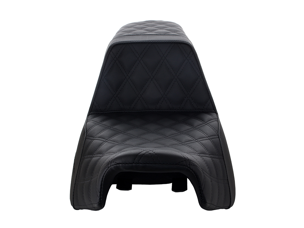 SADDLEMEN SEATS Step-Up LS Dual Seat with Black Double Diamond Lattice Stitch Front & Rear. Fits Indian Touring 2014up.