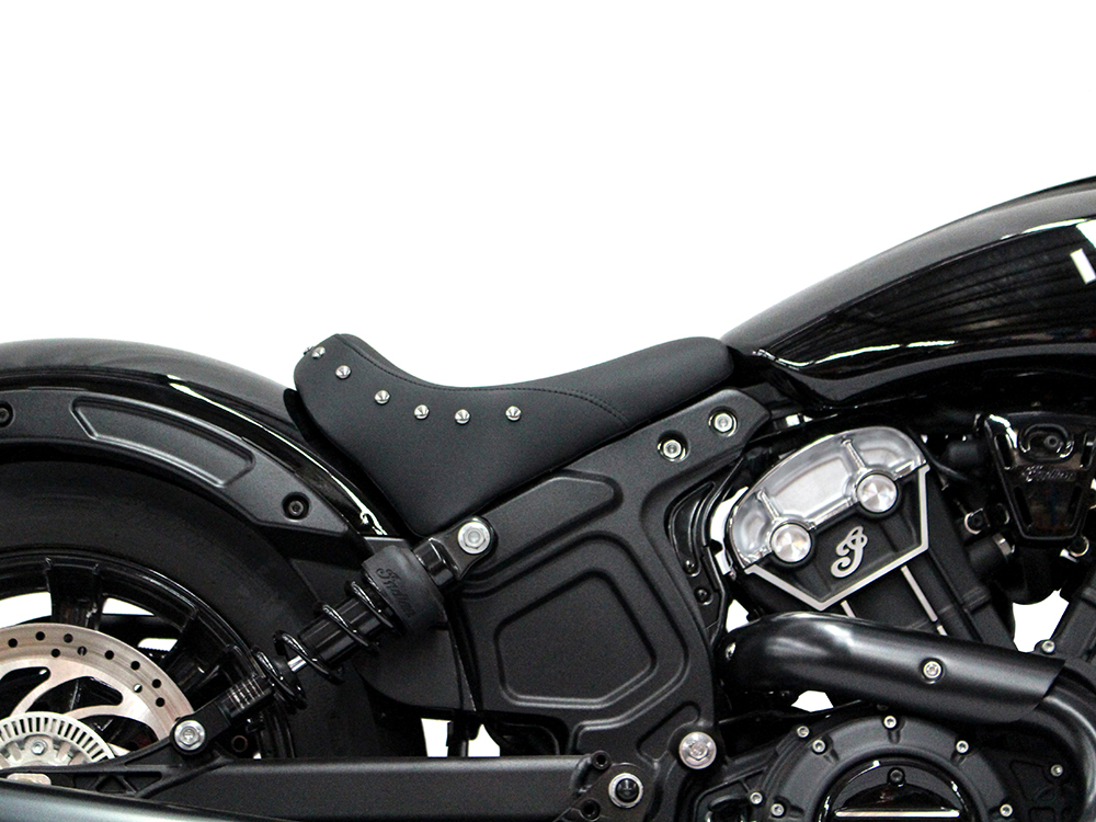 SADDLEMEN SEATS Studded Renegade Solo Seat – Black. Fits Scout Bobber 2018-2024