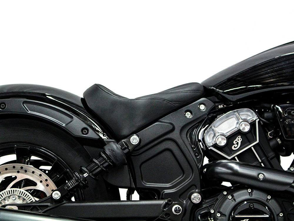 SADDLEMEN SEATS Knuckle Solo Seat – Black. Fits Scout Bobber 2018-2024