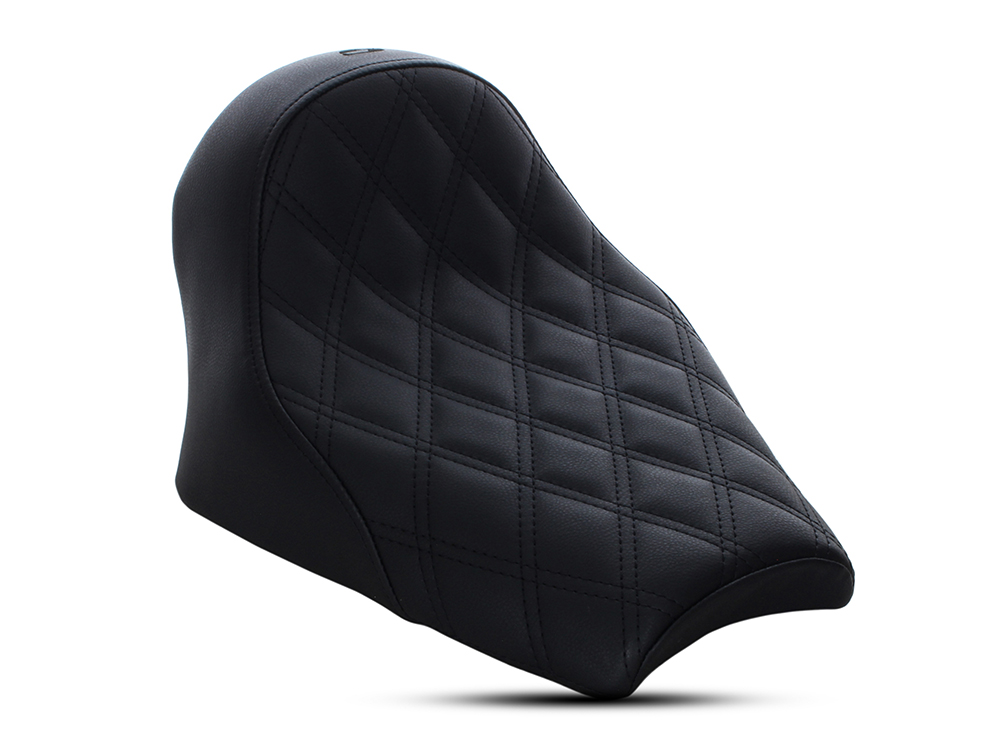 SADDLEMEN SEATS Renegade LS Solo Seat with Black Double Diamond Lattice Stitch. Fits Scout Bobber 2018-2024