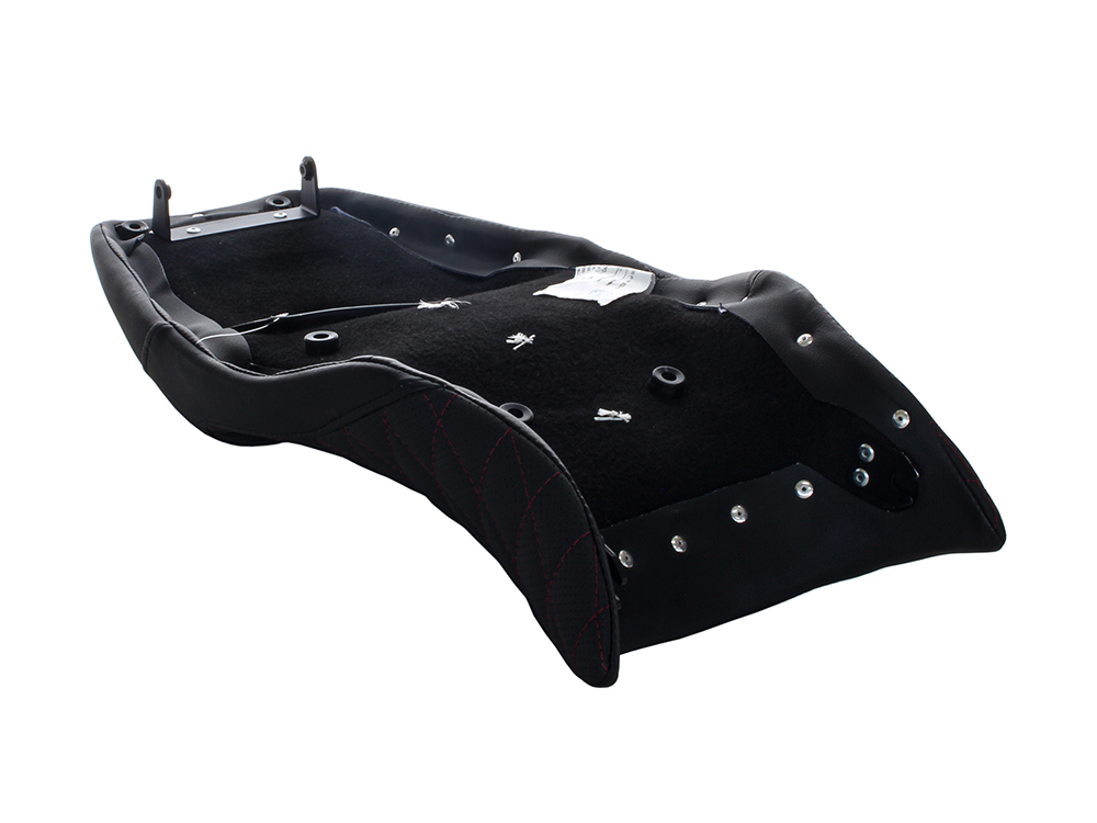 SADDLEMEN SEATS Track-LS Dual Seat with Burgundy Diamond Lattice Stitch. Fits Indian FTR1200 2019-2024
