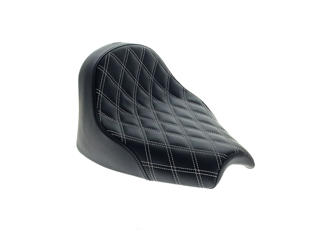 SADDLEMEN SEATS Renegade LS Solo Seat with Dark Grey Double Diamond Lattice Stitch. Fits Indian Cruiser 2022up