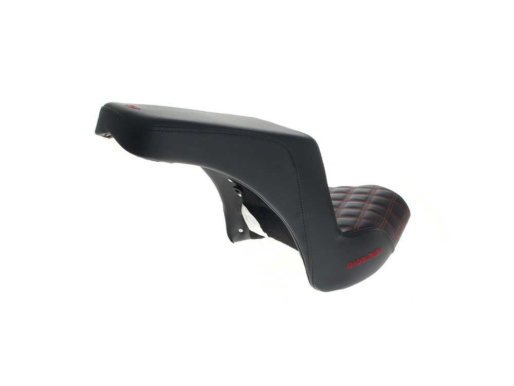 SADDLEMEN SEATS Step-Up LS Dual Seat with Red Double Diamond Lattice Stitch. Fits Indian Cruiser 2022up