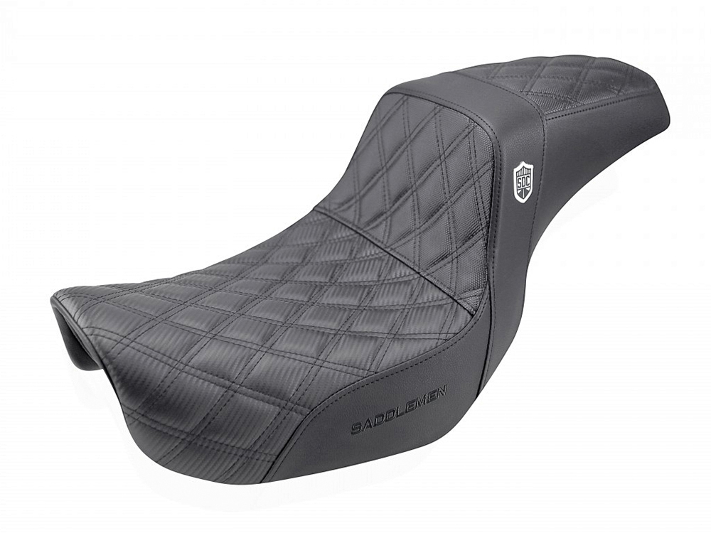 SADDLEMEN SEATS Step-Up San Diego Customs Pro Series Gripper Dual Seat. Fits Dyna 2006-2017.