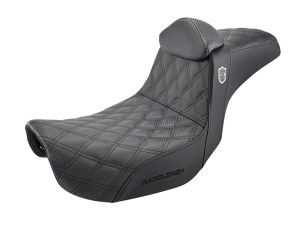SADDLEMEN SEATS Pro Series San Diego Customs Performance Gripper Dual Seat with Backrest & Black Stitch. Fits Dyna 2006-2017 SADDLEMEN SEATS Pro Series San Diego Customs Performance Gripper Dual Seat with Backrest & Black Stitch. Fits Dyna 2006-2017