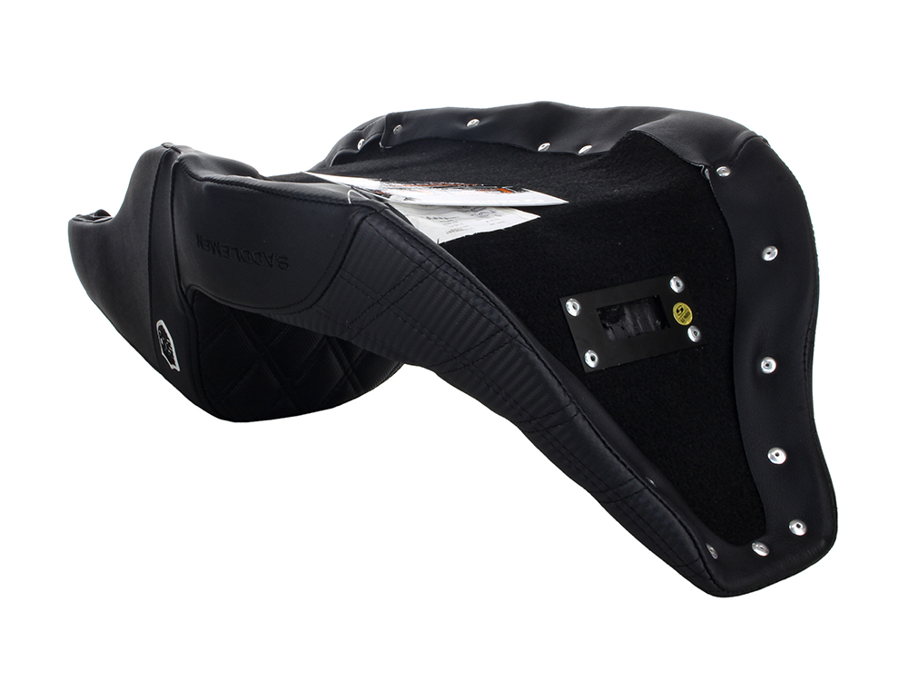 SADDLEMEN SEATS Step-Up San Diego Customs Pro Series Gripper Dual Seat With Backrest. Fits Most Touring 2008-2024