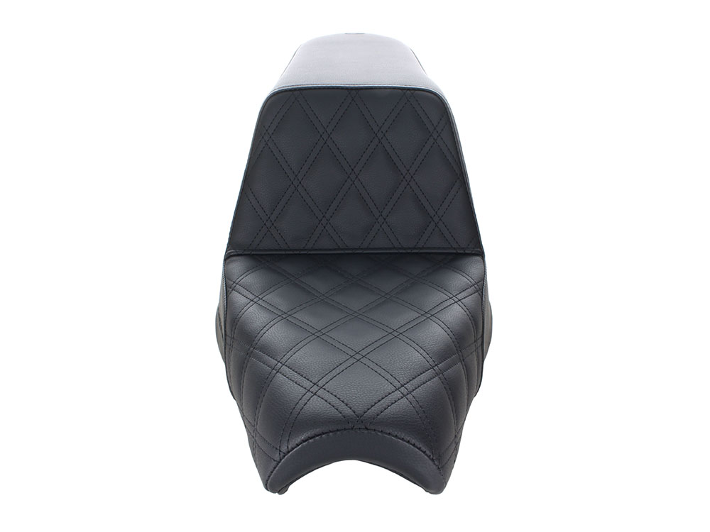 SADDLEMEN SEATS Step-Up LS Dual Seat with Black Double Diamond Lattice Stitch. Fits Yamaha Bolt 2013up.