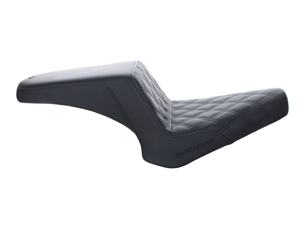 SADDLEMEN SEATS Step-Up LS Dual Seat with Black Double Diamond Lattice Stitch. Fits Yamaha Bolt 2013up.