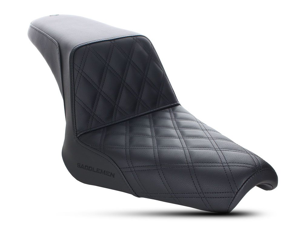 SADDLEMEN SEATS Step-Up LS Dual Seat with Black Double Diamond Lattice Stitch. Fits Yamaha Bolt 2013up.