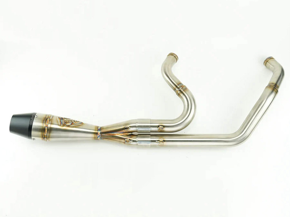 Sawicki Speed Mid Length 2-into-1 Exhaust with Billet End Cap – Stainless. Fits Softail 1986-2017.