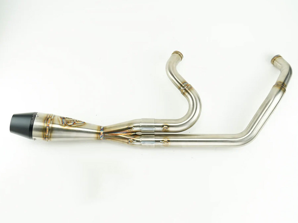 Sawicki Speed Shorty 2-into-1 Exhaust with Billet End Cap – Stainless. Fits Softail 1986-2017.