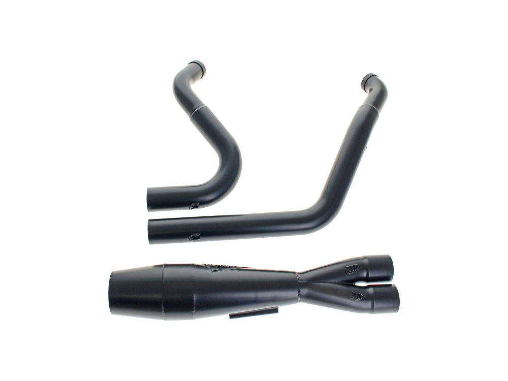Sawicki Speed Shorty 2-into-1 Exhaust with Welded End Cap – Black. Fits Touring 1995-2016.