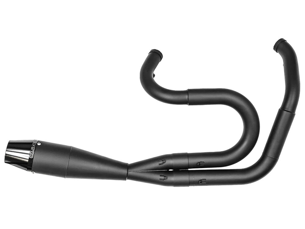 Sawicki Speed Shorty 2-into-1 Exhaust with Billet End Cap – Black. Fits Dyna 1991-2017.